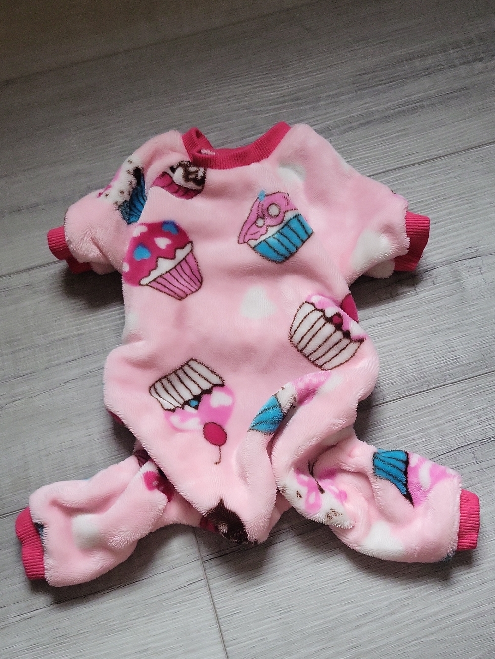 Warm Pink Cupcake Dog Onesie